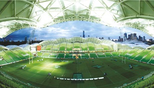 AAMI Park Stadium offers a remarkable form and lightness. So much so that in a precinct bristling with sports and entertainment venues, it signals a new era of technical and creative possibilities.